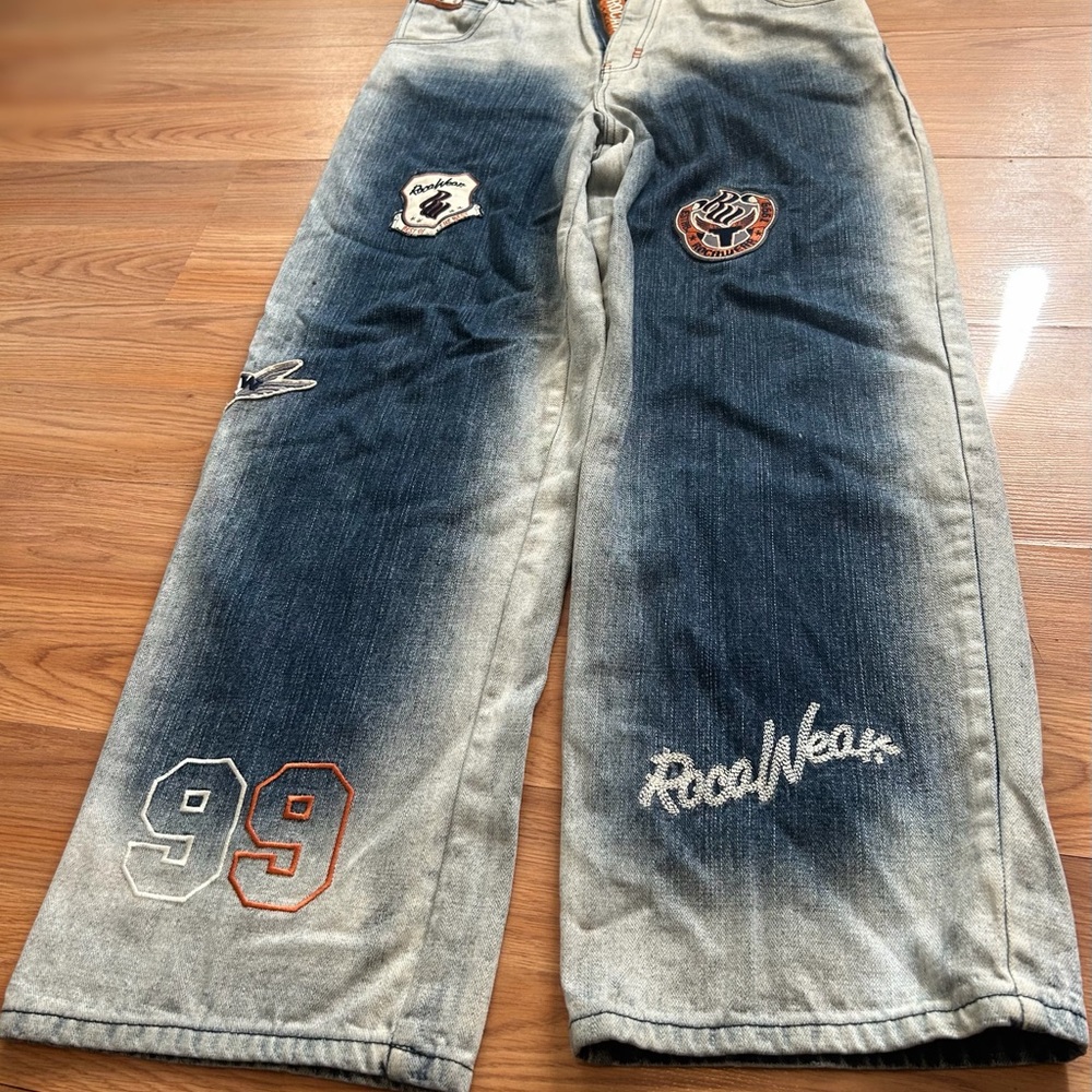 Rocawear Men's Jeans with Blue and Gray Accents